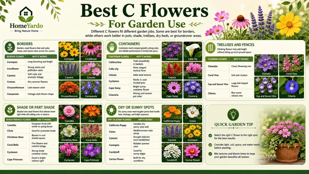 Best C flower by garden use