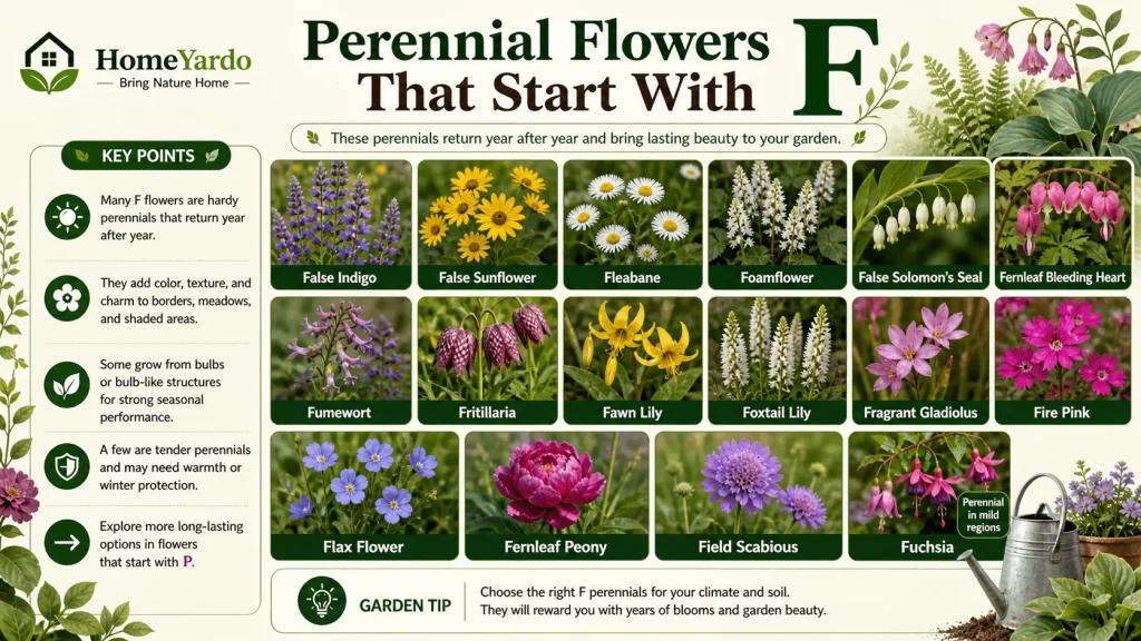 Perennial Flower that start with F