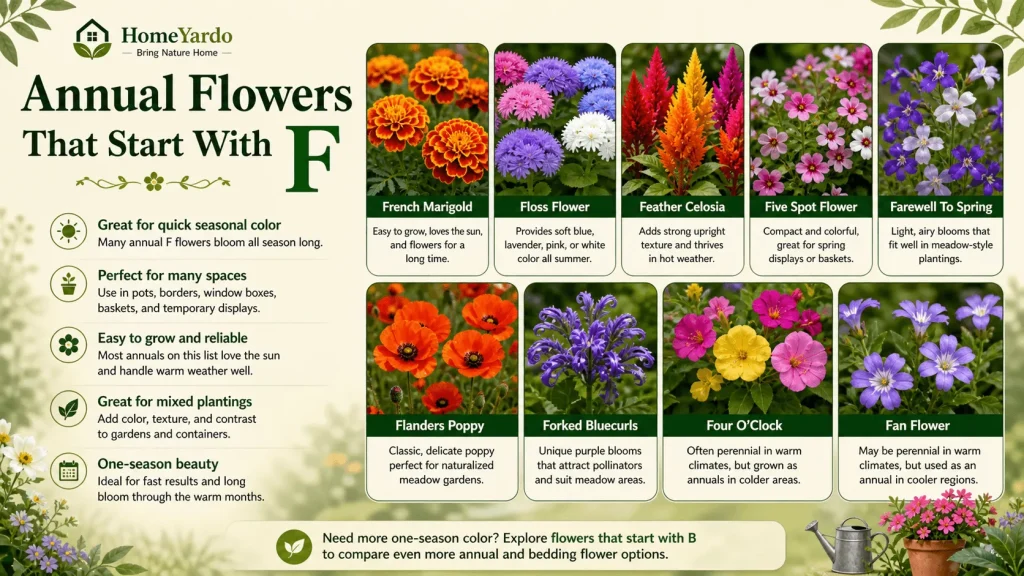 Anuual Flower that start with F