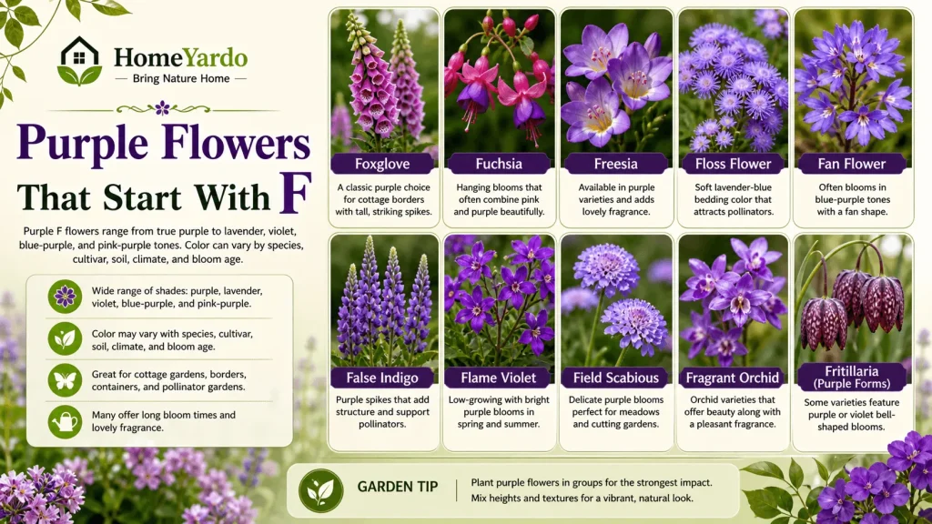 Purple Flower that start with F