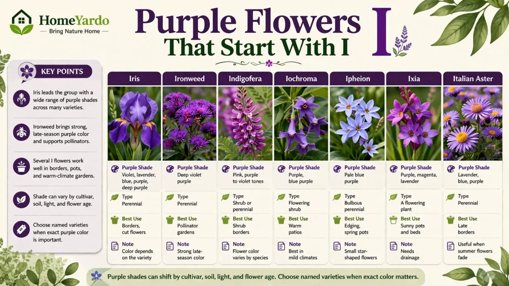 Purple Flower that start with I