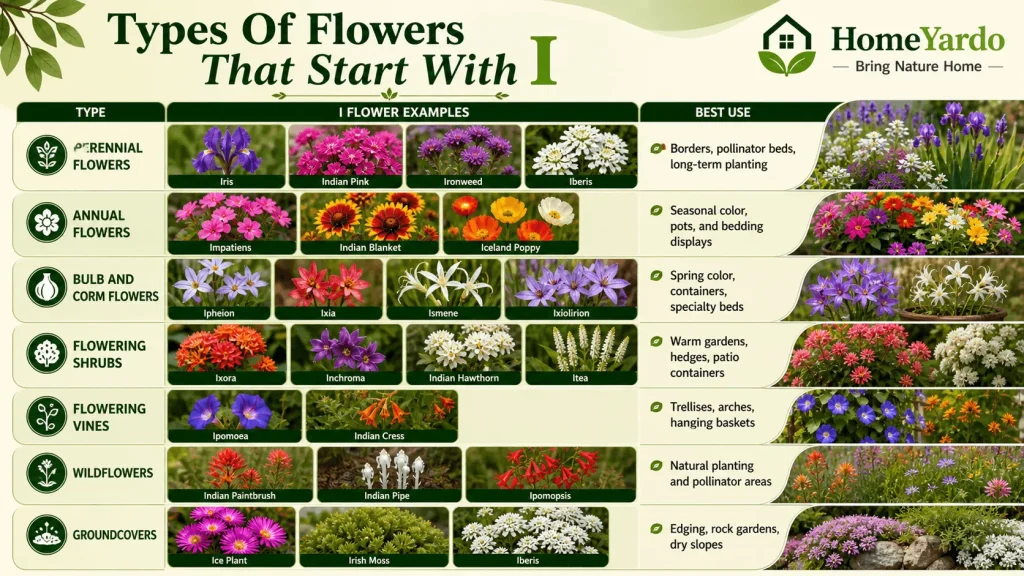 Types of Flower that start with I