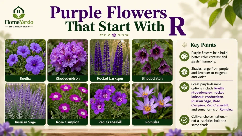 Purple Flower that start with R