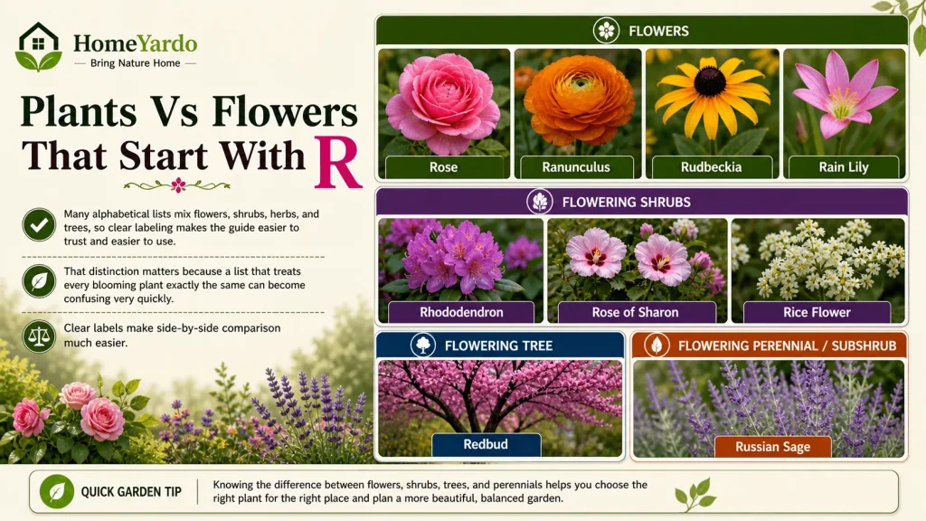 Plants Vs Flower that start with R