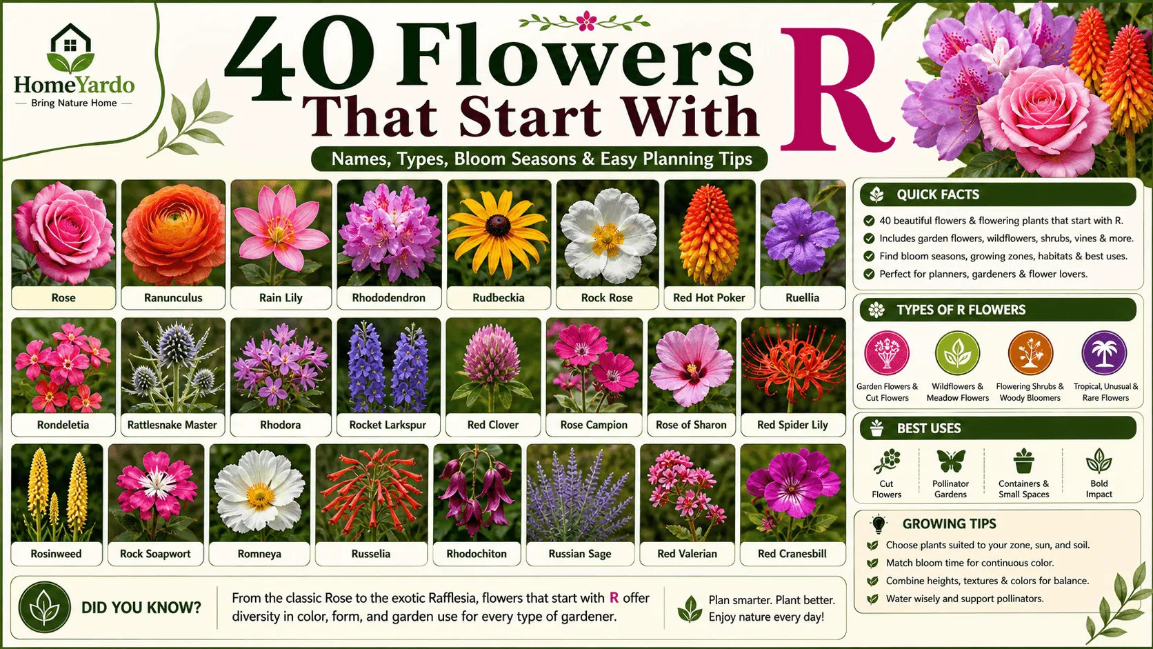 40 Flowers that start with R