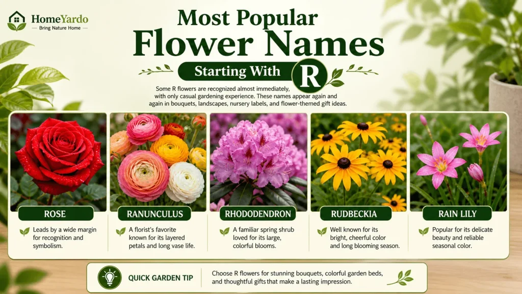 Most popular Flower that start with R