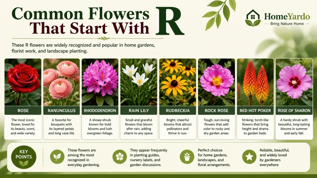 Common Flower that start with R
