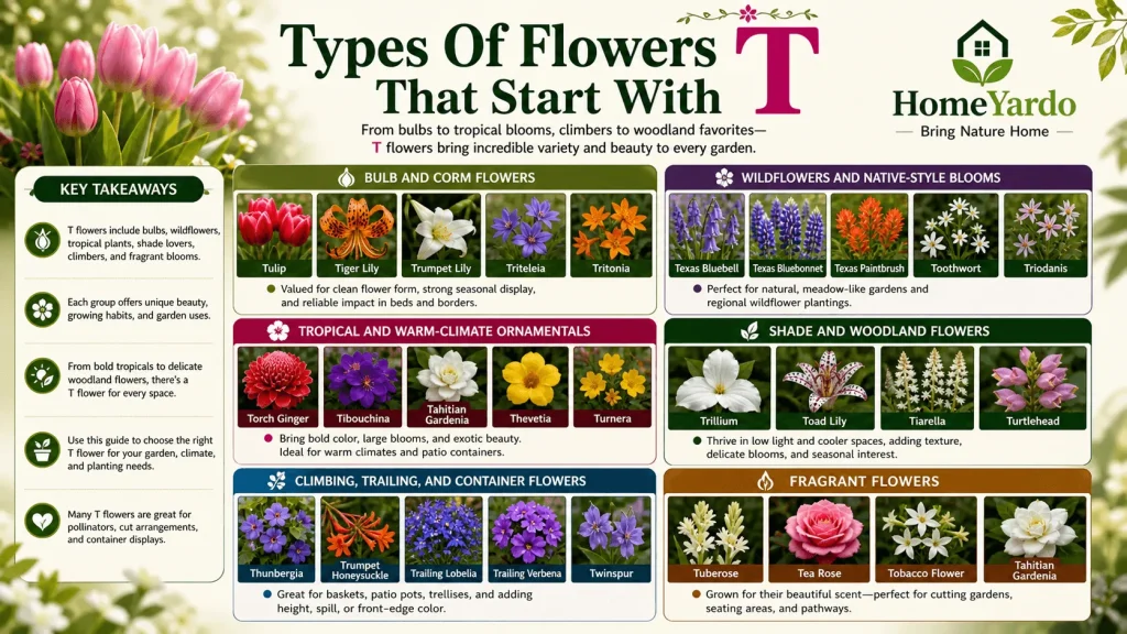 Types of Flower that start with T