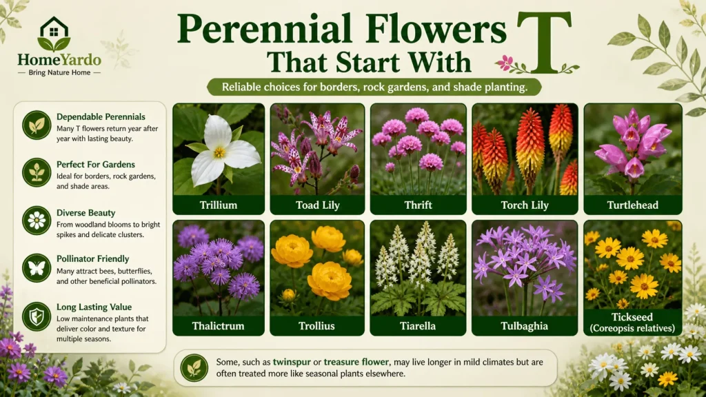 Perennial Flower that start with T