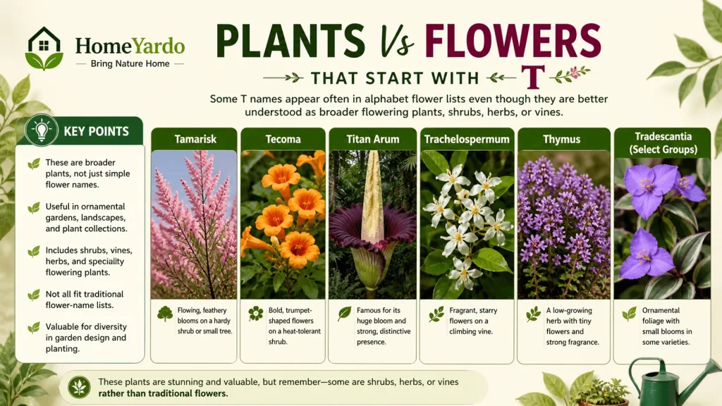 Plants vs Flower that start with T