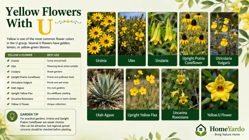 Yellow U flowers