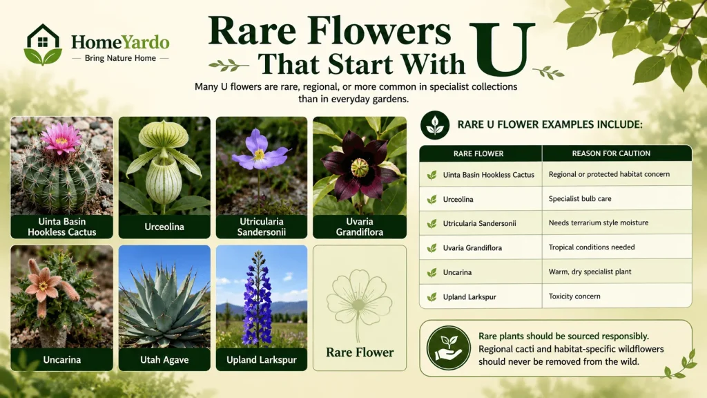 Rrae flowers that start with U