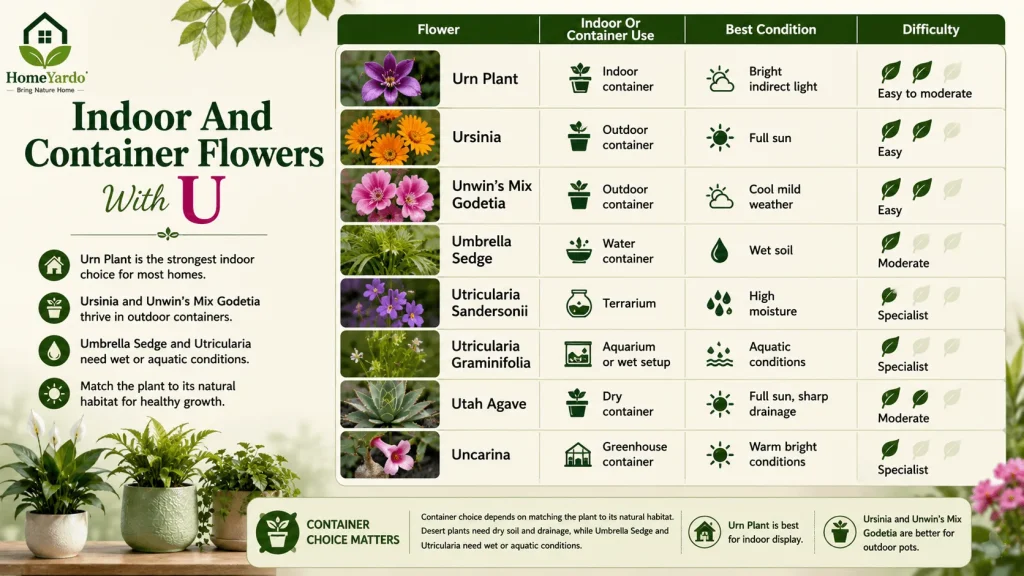 Indoor and container friendly U flowers