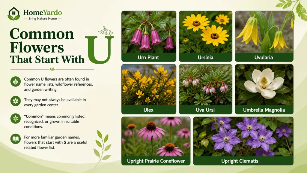 Common flowers that start with U