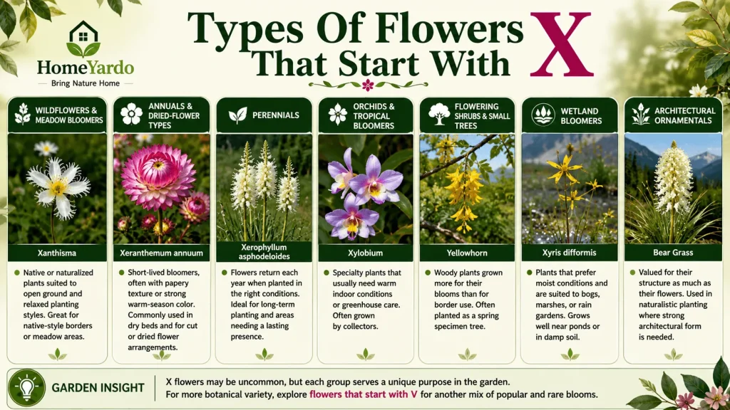 Types of Flower that start with X