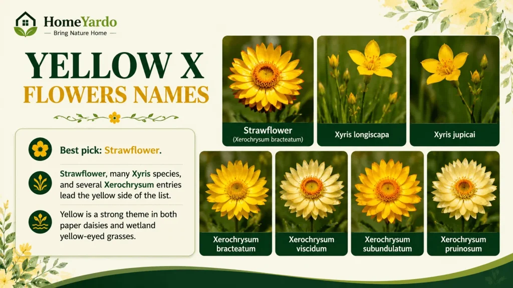 Yellow X flower Names
