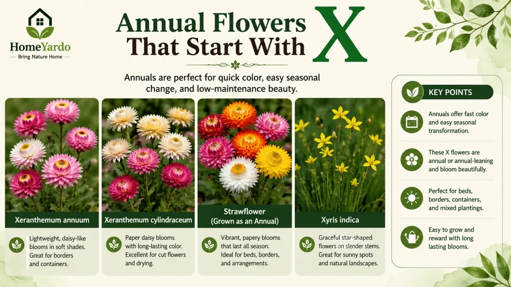 Annual flowers that with X