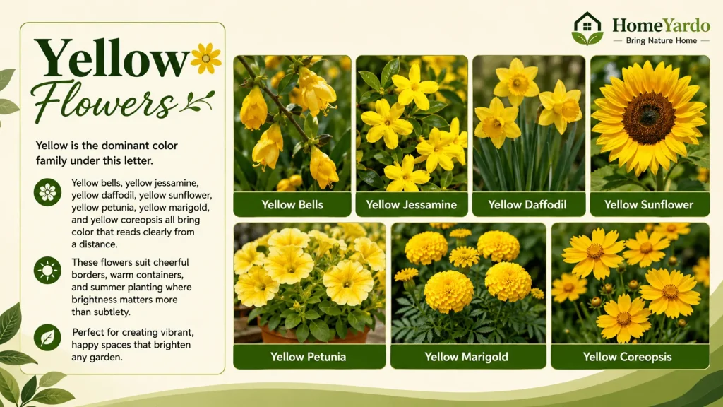 yellow flowers with Y