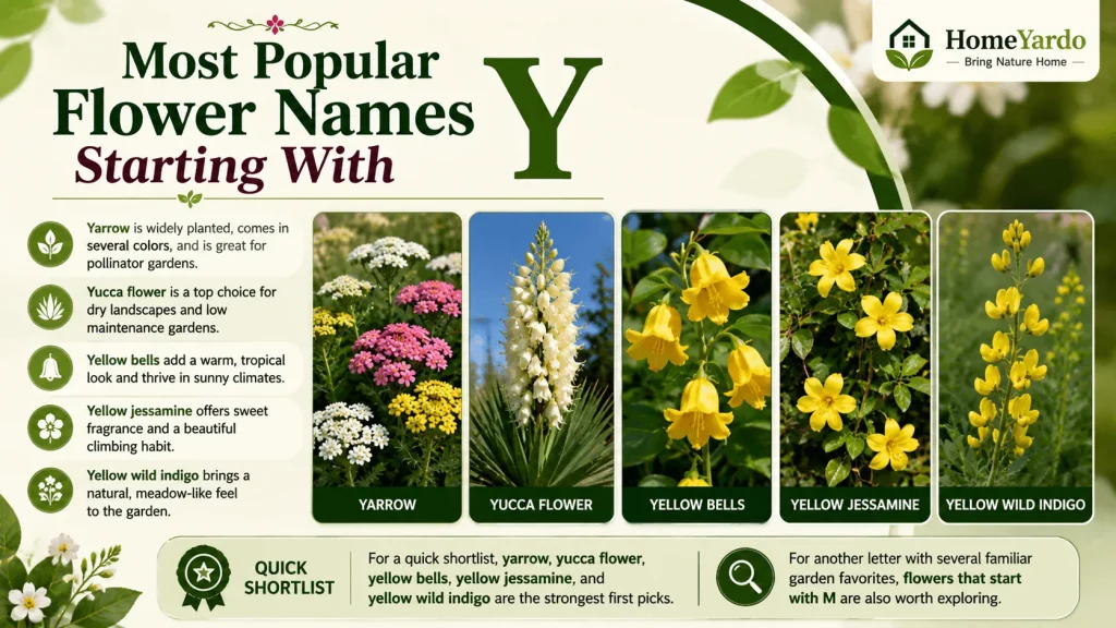 Popular flower names with Y