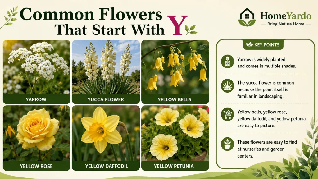 Common flowers that satrt with Y