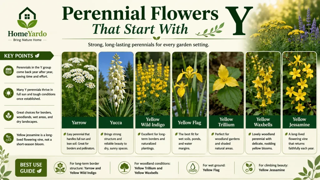 Perennial flowers with Y