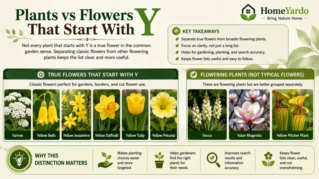 Plants vs flowers that start with Y