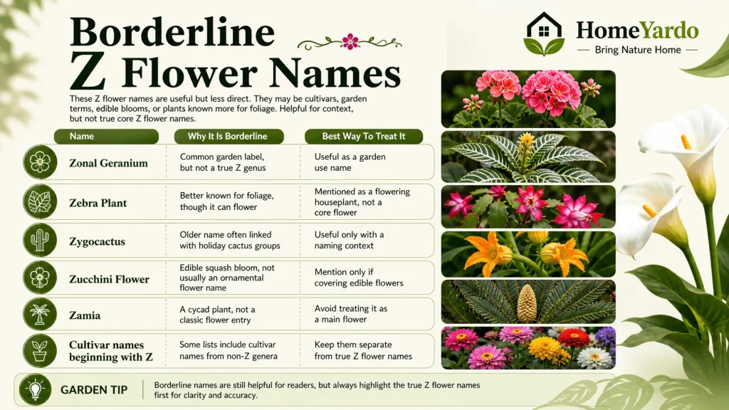 Borderline Z flowers Names
