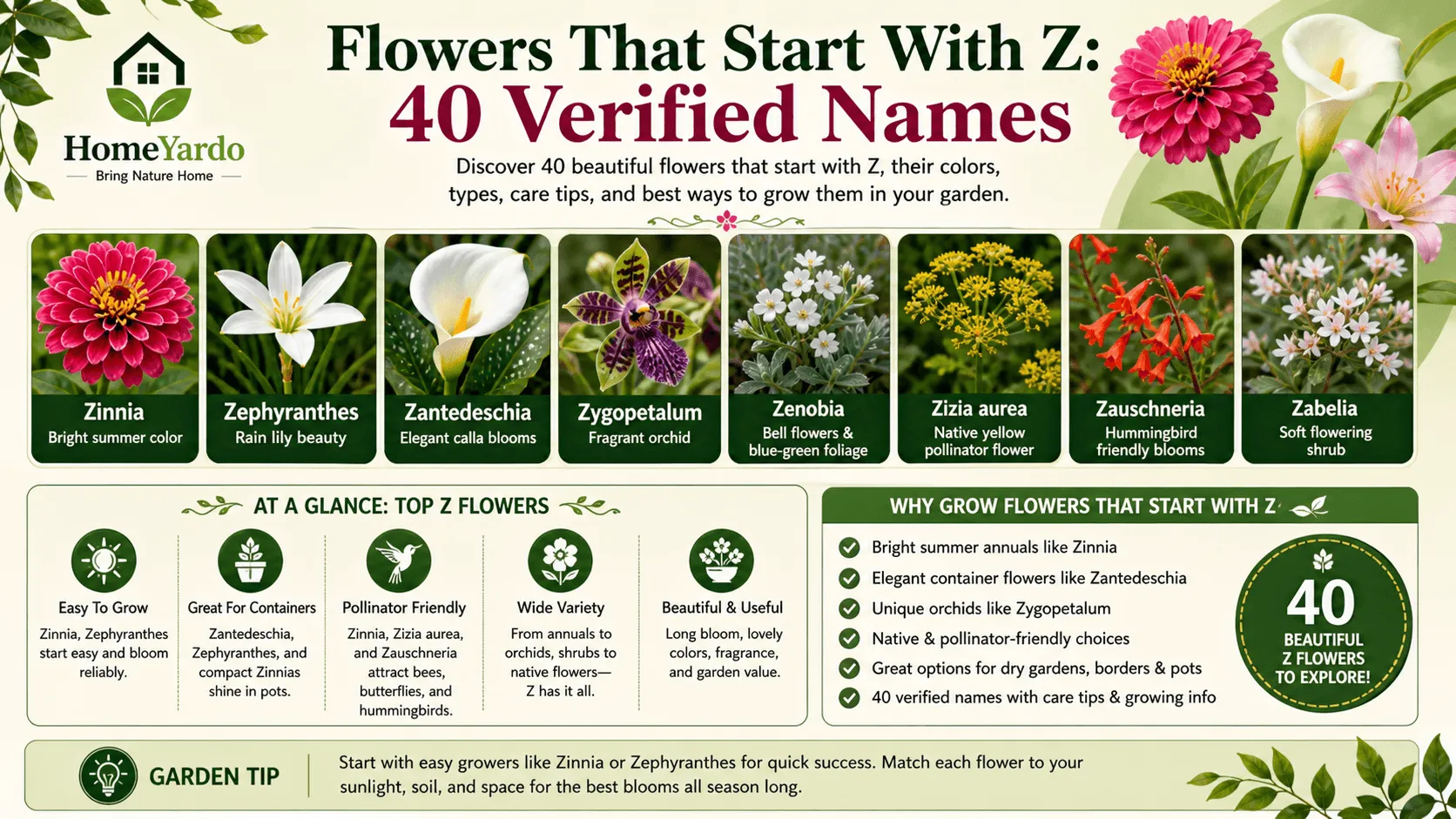40 Flowers that start with Z