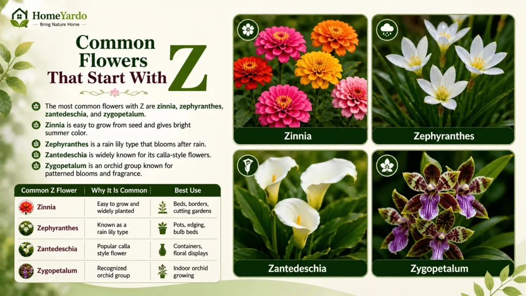 common Flower that start with Z
