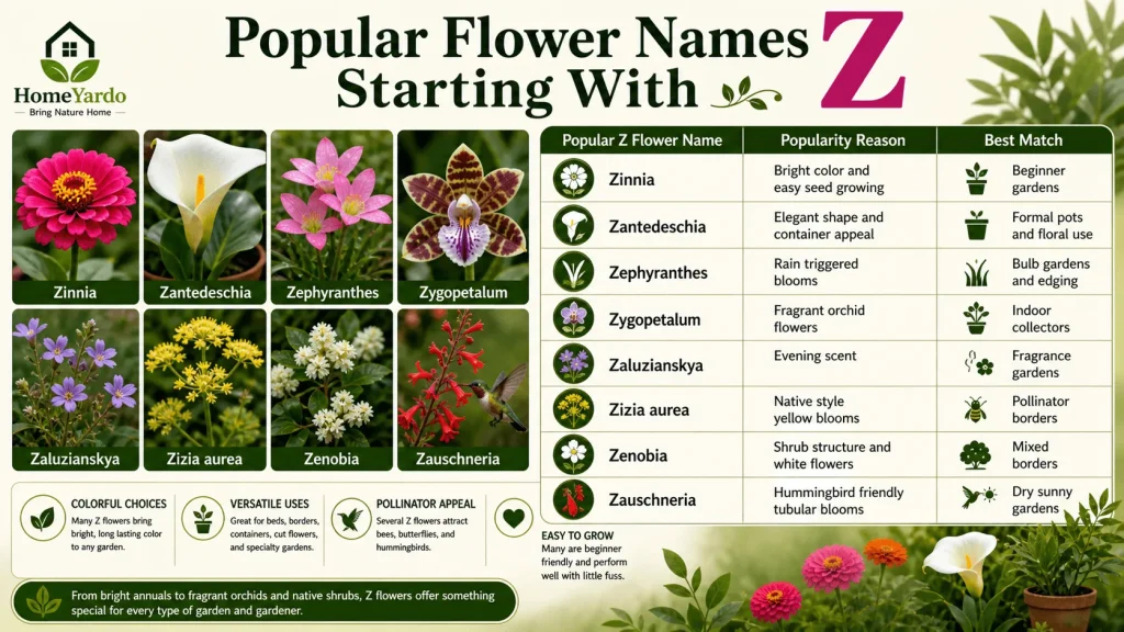 Popular Flower that start with Z
