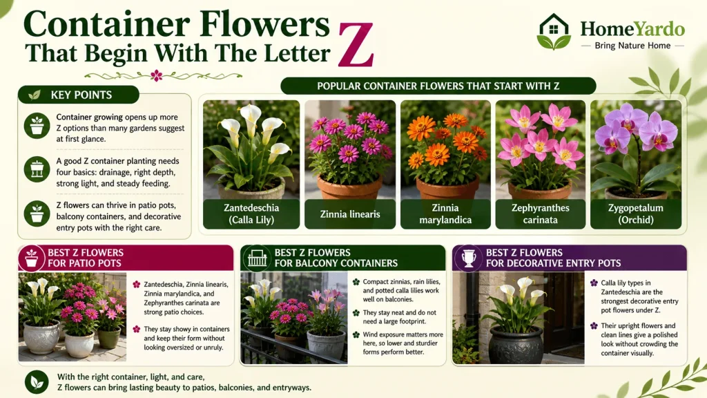 Container flowers with Z