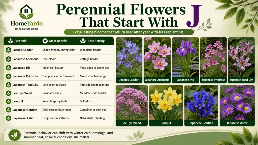 Perennial Flower that start with j