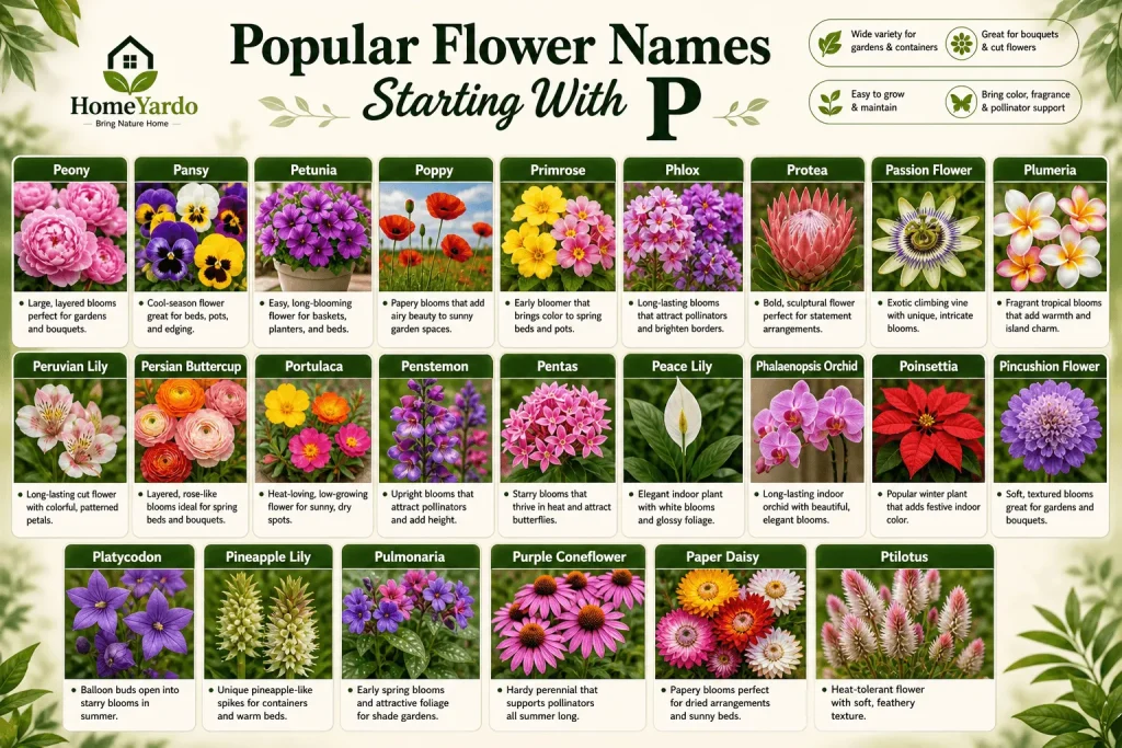 Popular Flower that start with p