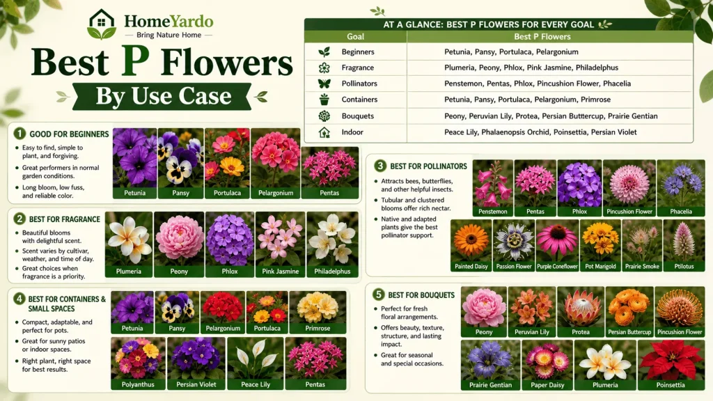 Best P flowers by use case
