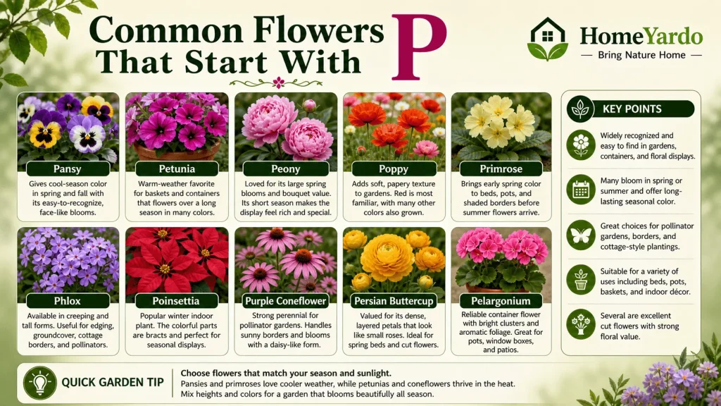 Common Flowers that start with p