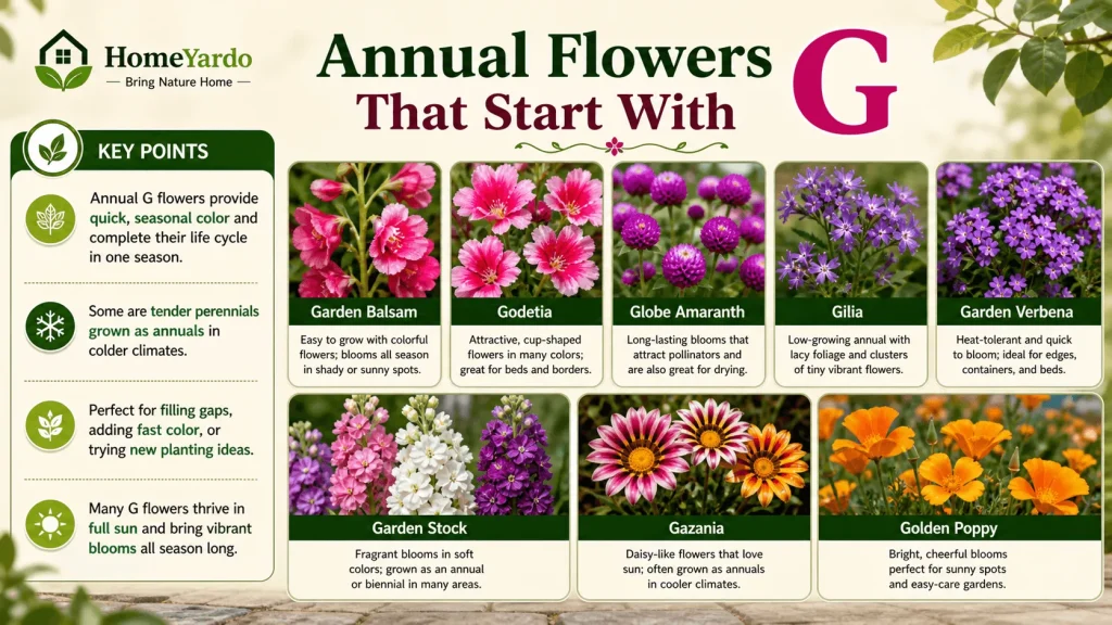Annual Flowers that start with G