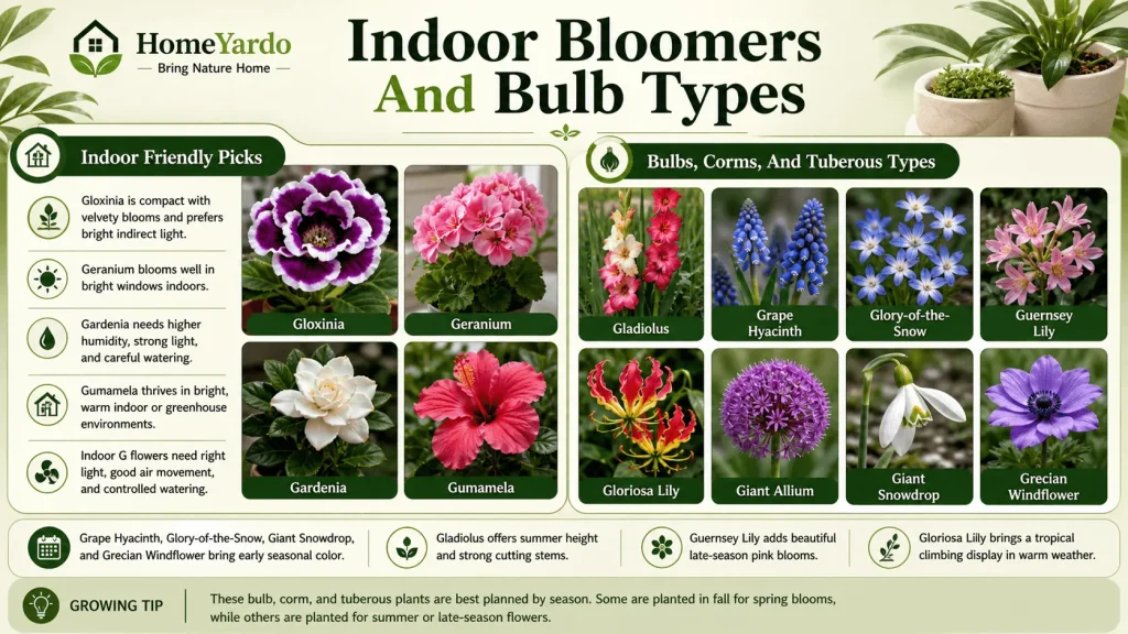 Indoor Bloomers And bulb Types