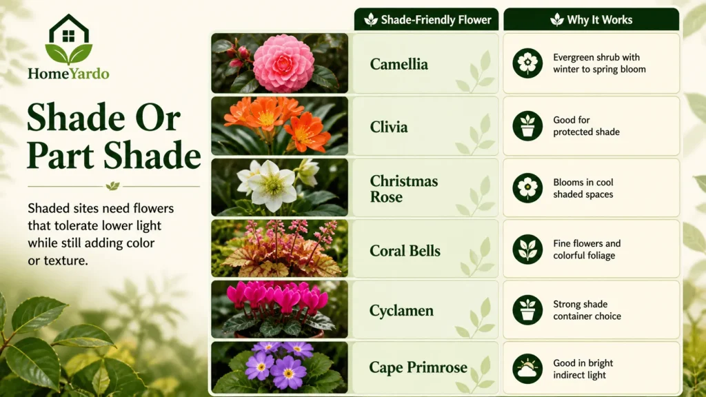 Shaded or part shade Flower that start with C