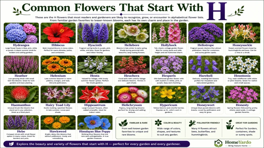 common flowers that start with H