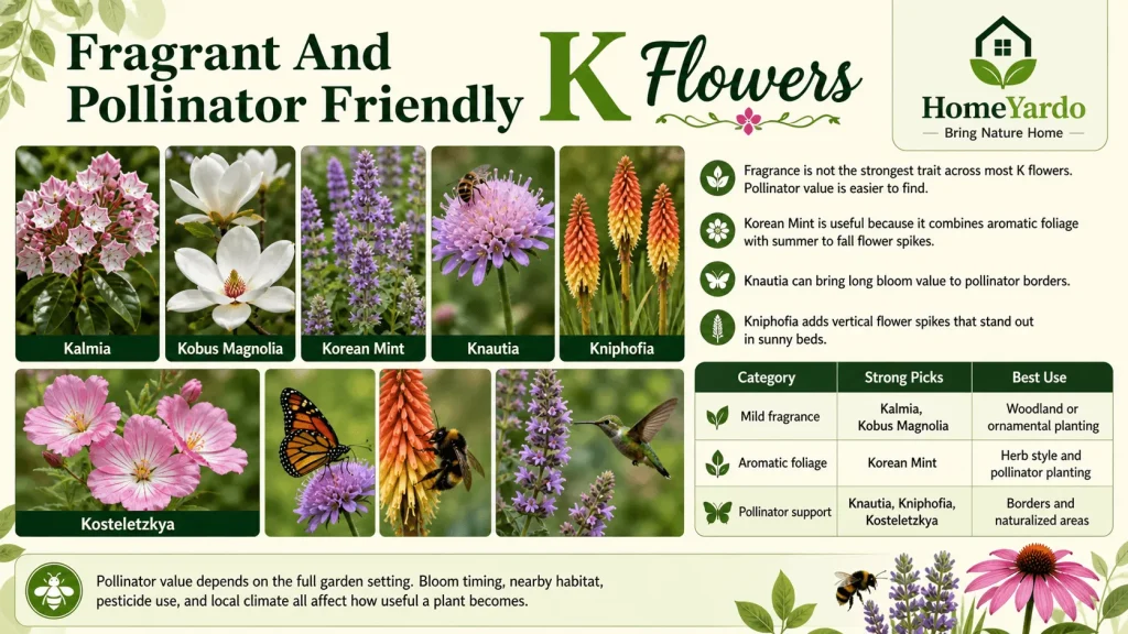 Fragrant and polinatir friwndly flower that start with K