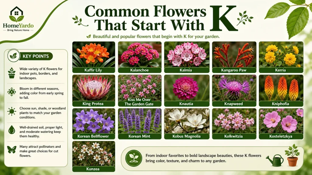 Common flower that start with K