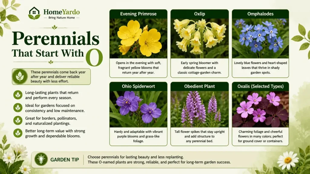 Perenials flower that start with O