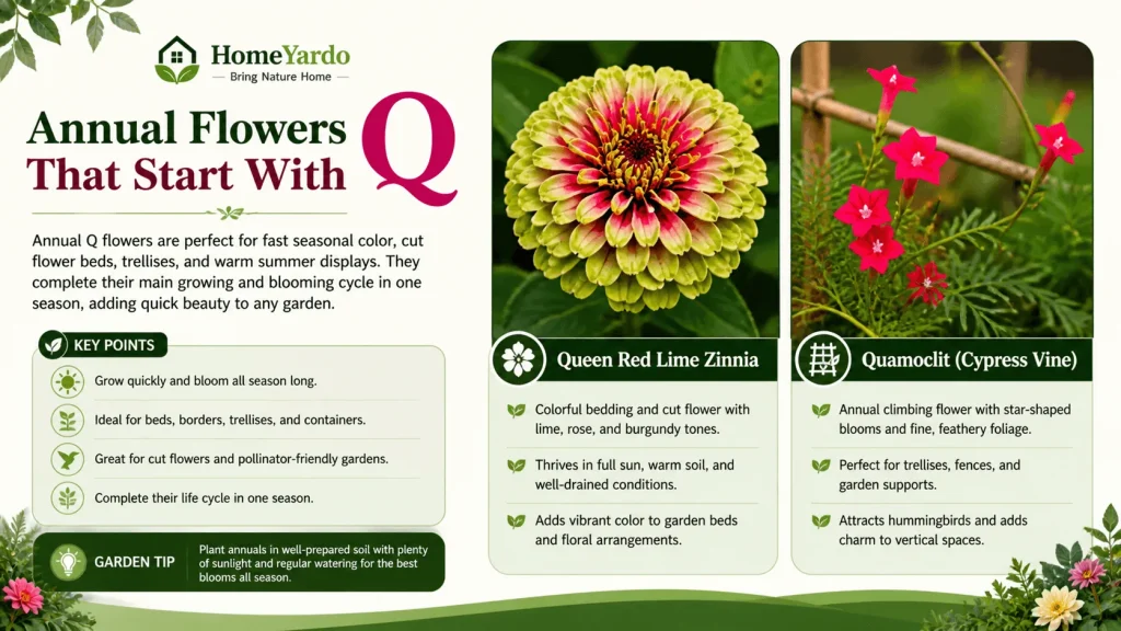 Annual flowers that with Q