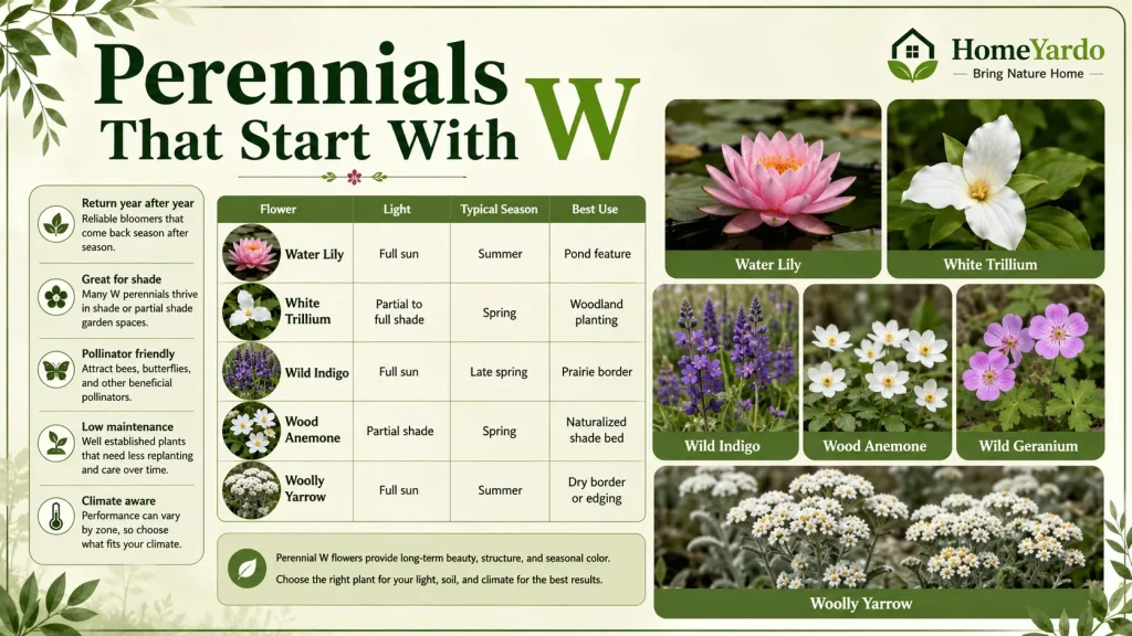Perennials that start with W