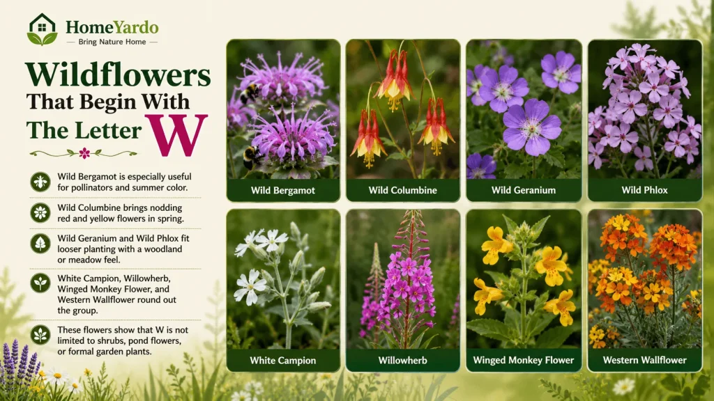 Wild flowers that start wuth letter W