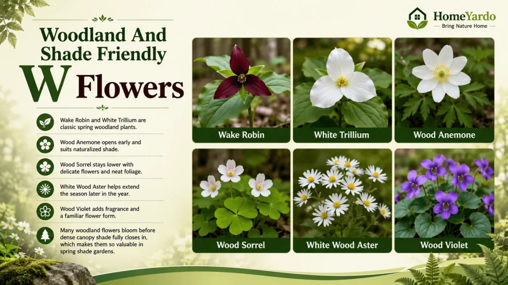 Woodland and shade freindly W flowers