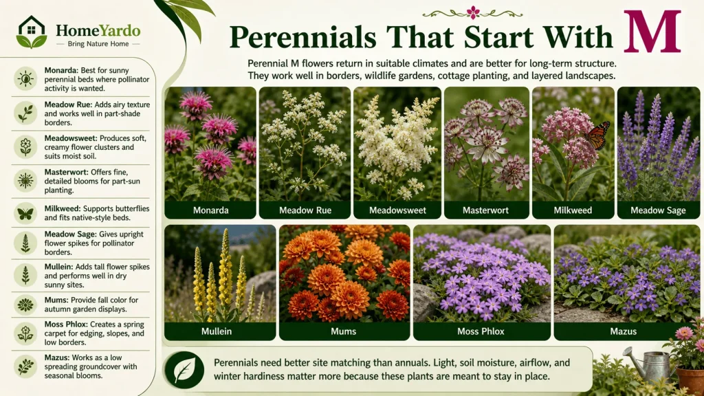 Perennials that start with M
