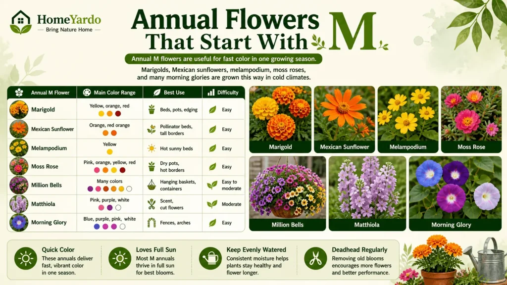 Annual flowers with M