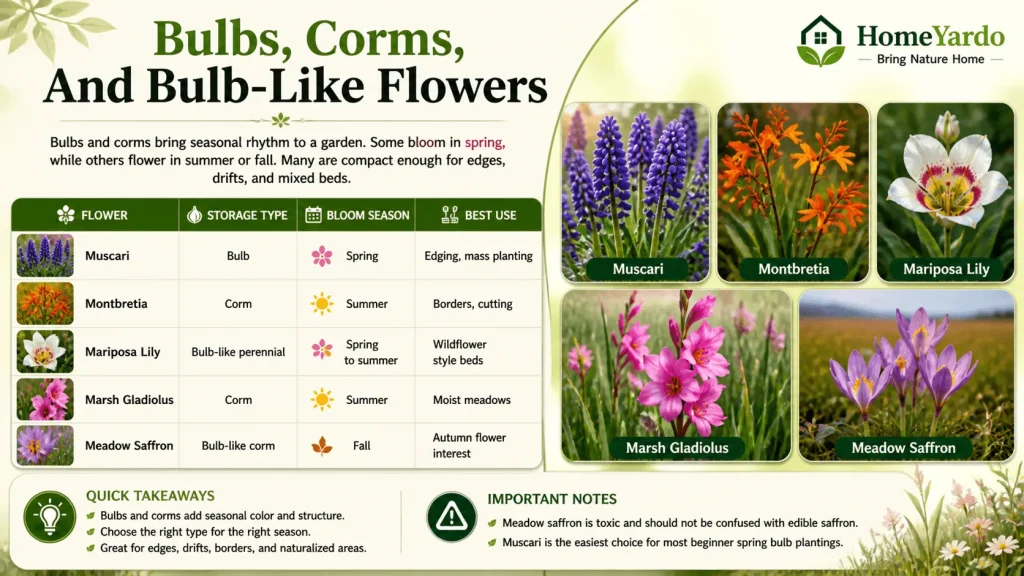 Bulbs, Corms, and bulb like flowers with M