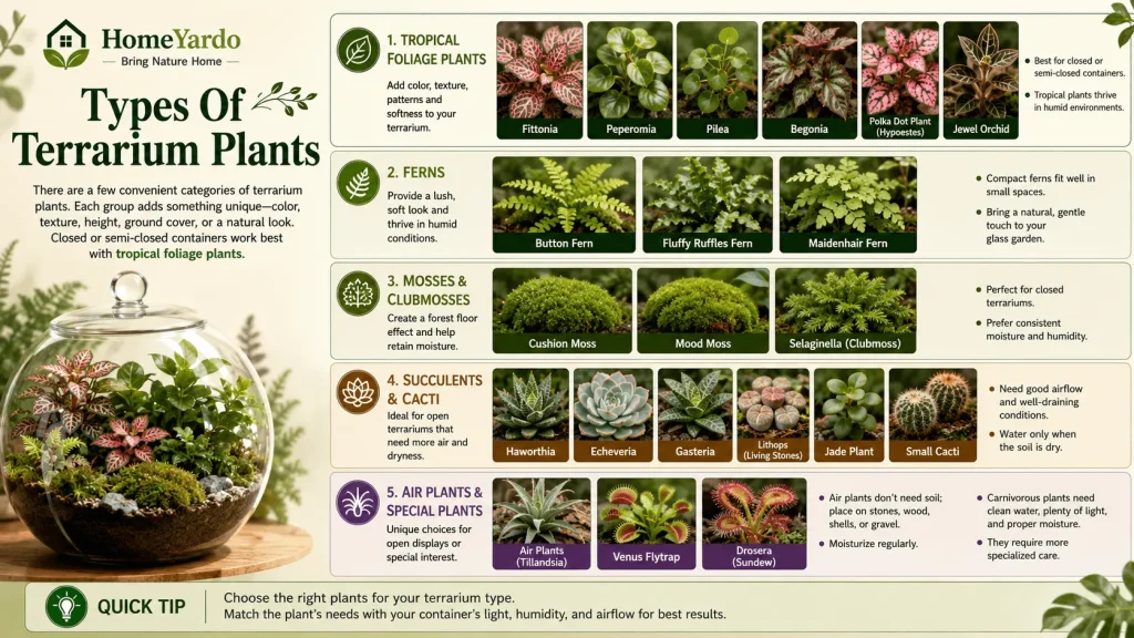 Types of Terrarium plants